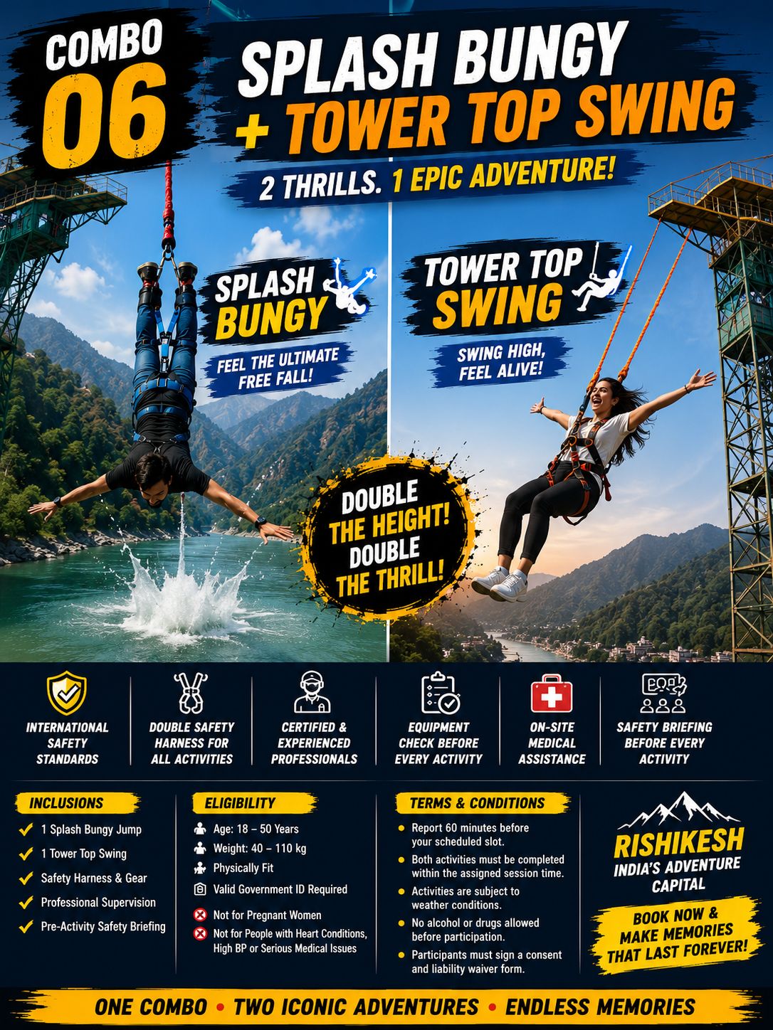 Combo 06 – Splash Bungee + Tower Top Swing — photo 1